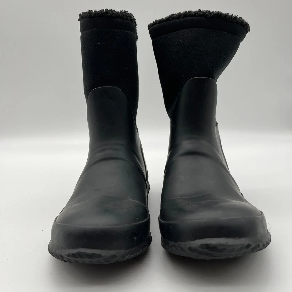 Hunter Kids Black Sherpa‎ Lined Neoprene Rubber Rain Winter Boots UK 2 US 3 4